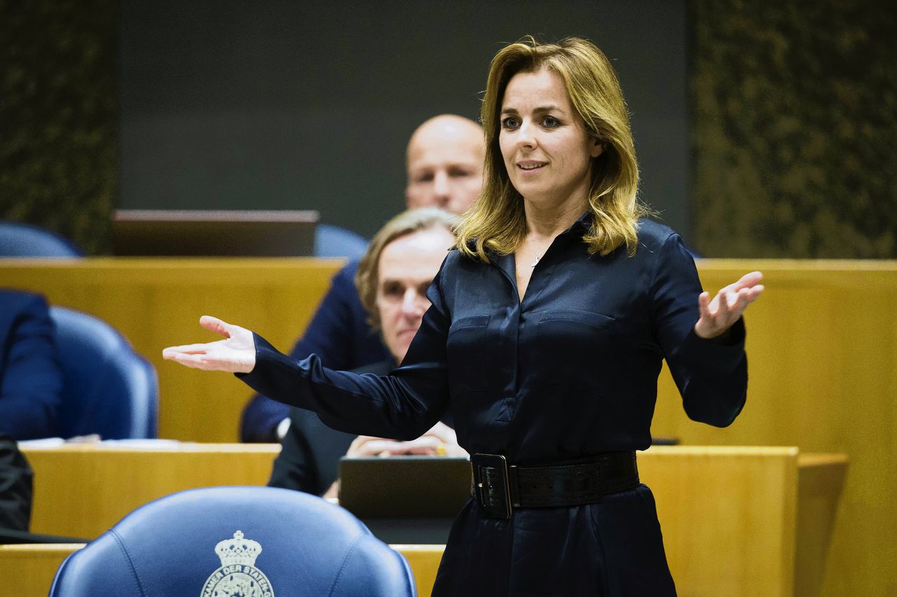 Marianne Thieme van de Partij voor de Dieren eerder dit jaar tijdens een plenair debat in de Tweede Kamer over de regeringsverklaring.