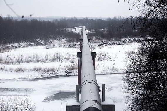 Een pijplijn die Russisch gas vervoert naar Europa, vlakbij Ivano-Frankvisk, een stad in West-Oekraïne.