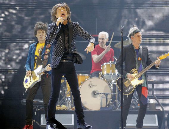 De Rolling Stones vorige maand tijdens een optreden in Japan.