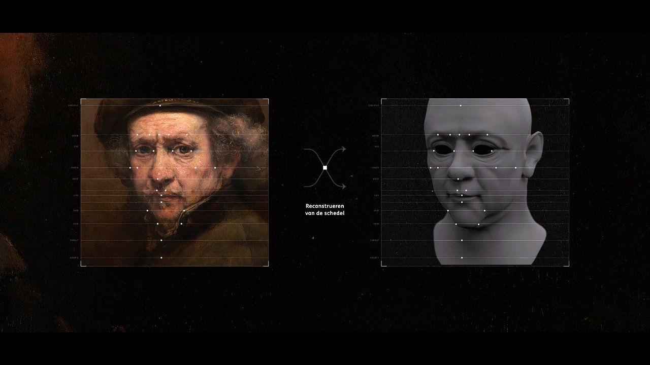 Op basis van zelfportretten zijn ook een 3D-reconstructie van Rembrandts schedel en spraakorganen gemaakt.