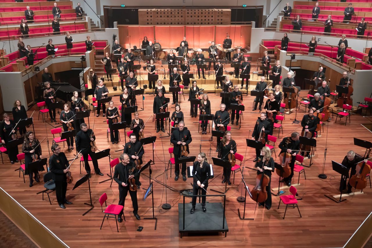 Het Radio Filharmonisch Orkest vorige week tijdens hun jubileumconcert.
