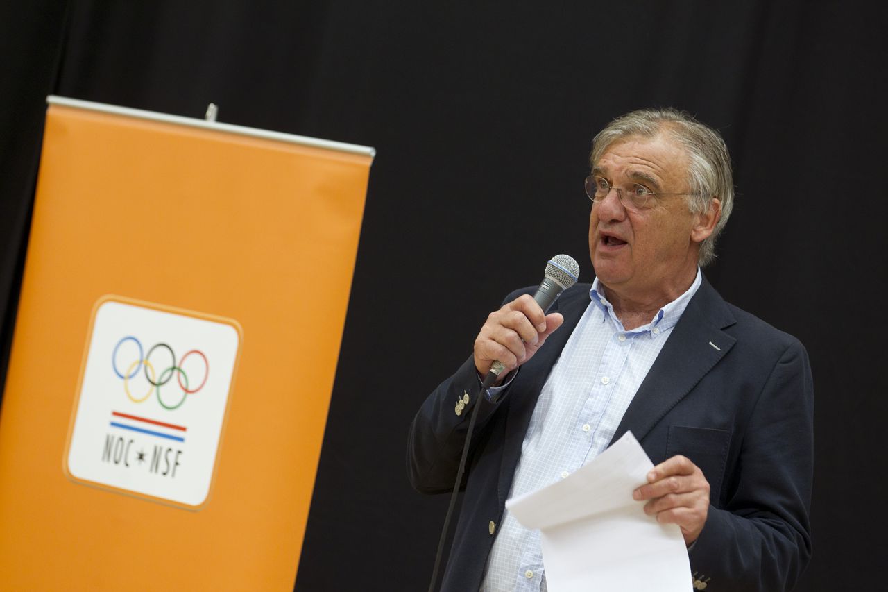 André Bolhuis tijdens de afsluiting van het European Youth Olympic Festival in Utrecht.