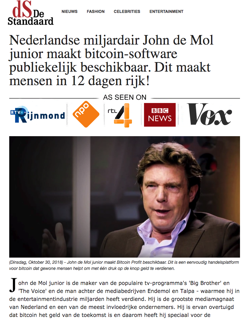 Na Humberto Tan ook John de Mol slachtoffer nepadvertentie bitcoin - NRC