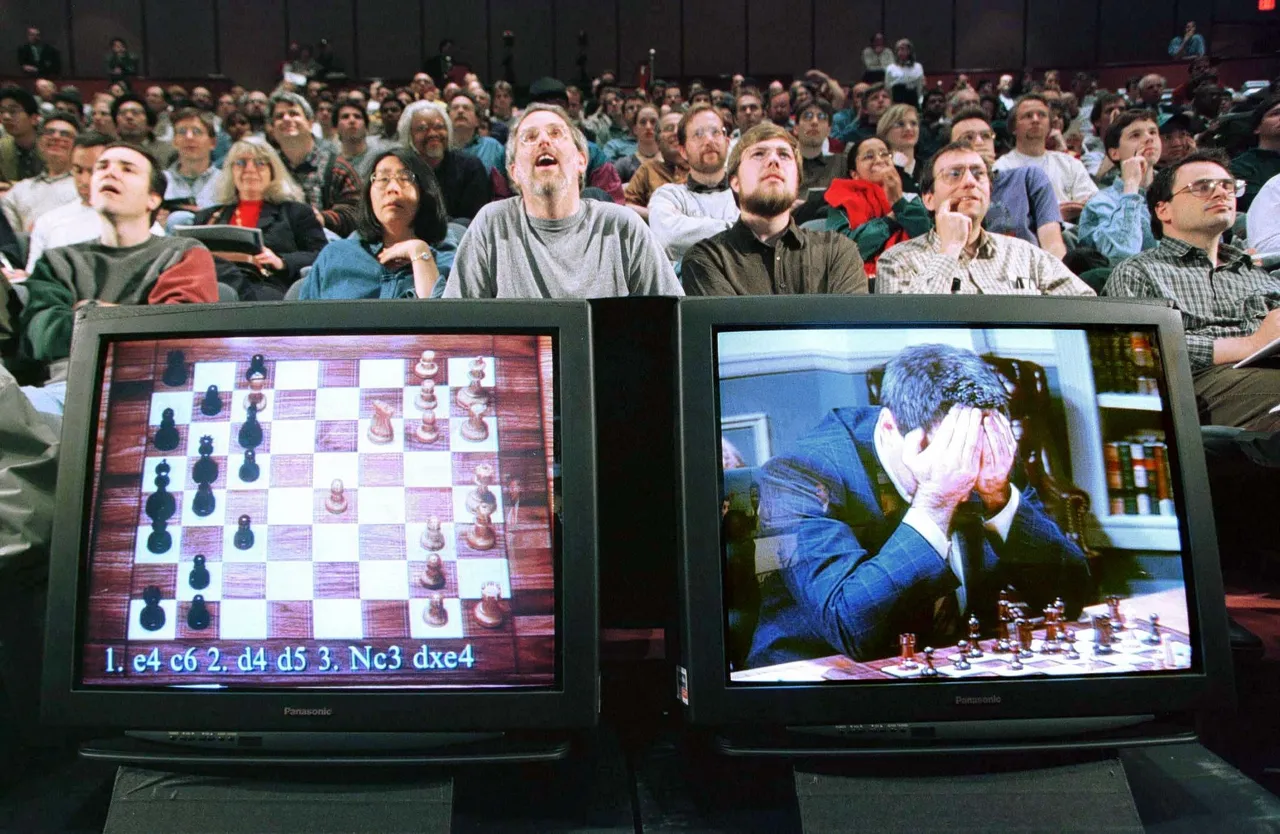 Foto van schaakpartij tegen computer