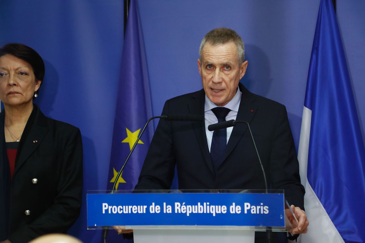 François Molins, openbaar aanklager van Parijs, tijdens de persconferentie dinsdag.