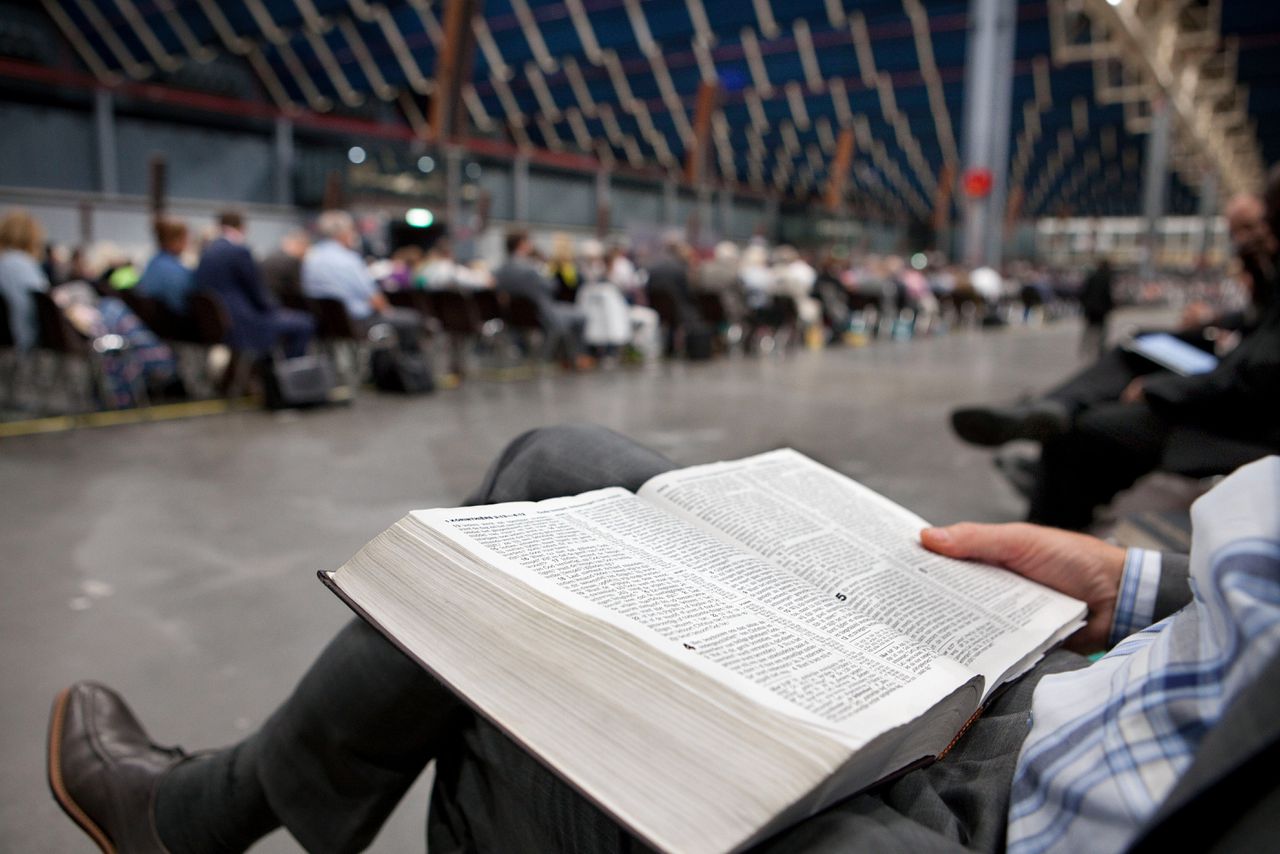 Een congres van Jehovah's Getuigen in de Jaarbeurs in Utrecht.