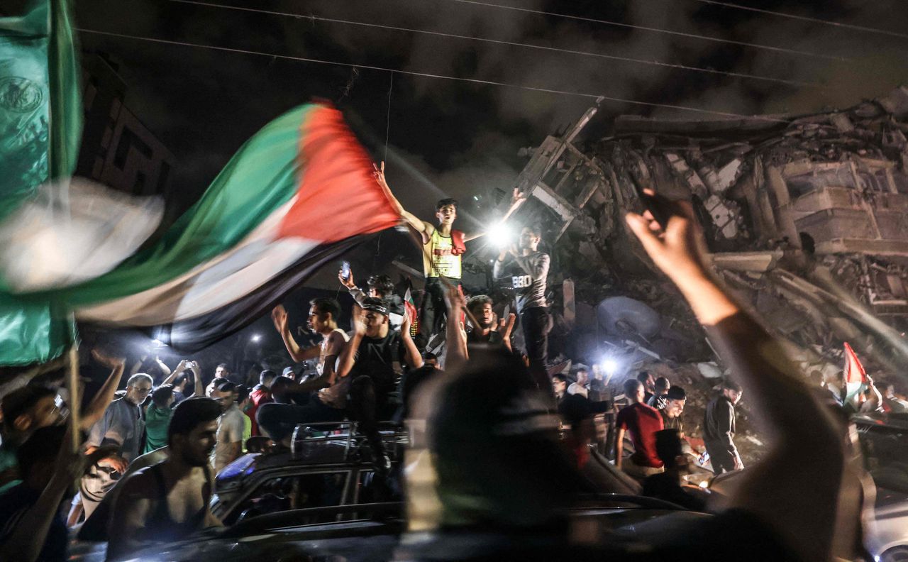 Palestijnen in Gaza vieren de laatste wapenstilstand als een overwinning.