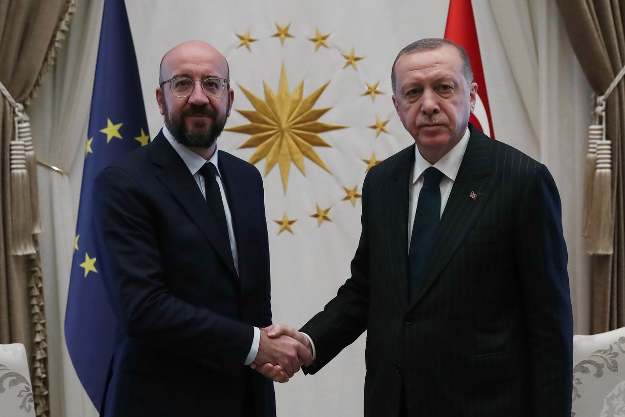 De president van de Europese Raad Charles Michel en de Turkse president Recep Tayyip Erdogan hielden eerder deze week in Ankara overleg.
