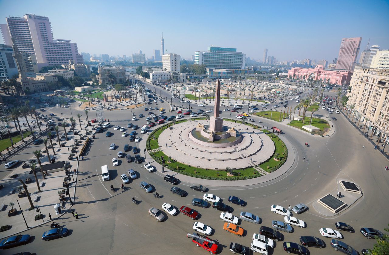 Het Tahrirplein, waar in 2011 de grote demonstraties uitbraken.