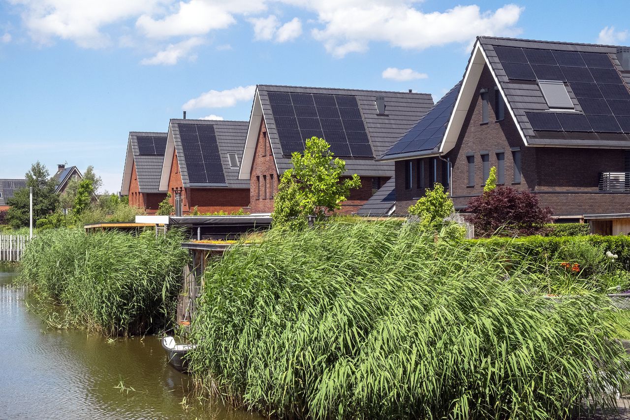 In nieuwbouwwijk Park Zestienhoven in Rotterdam hebben huiseigenaren volop zonnepanelen laten plaatsen.