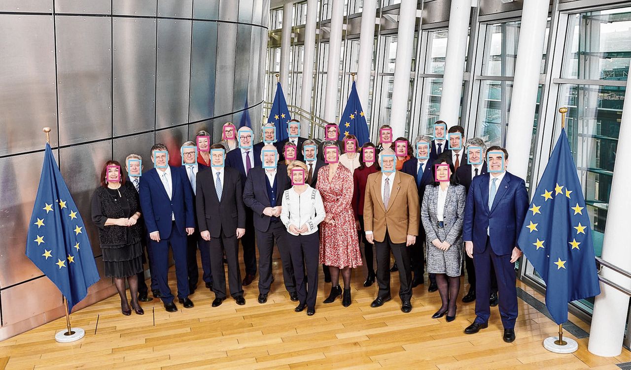Simulatie van gezichtsherkenning bij de Europese Commissie