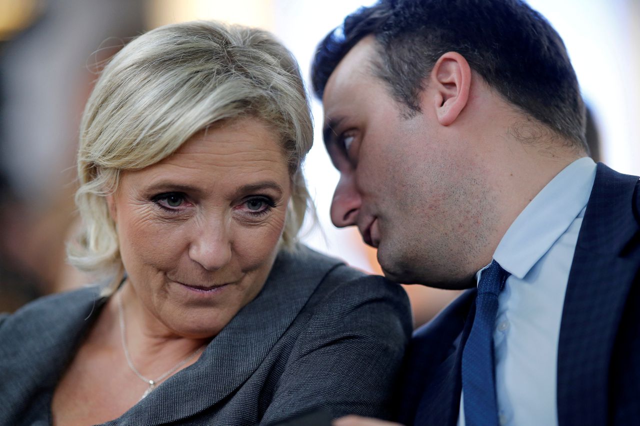 Philippot en Marine Le Pen op een partijbijeenkomst, vorig najaar.
