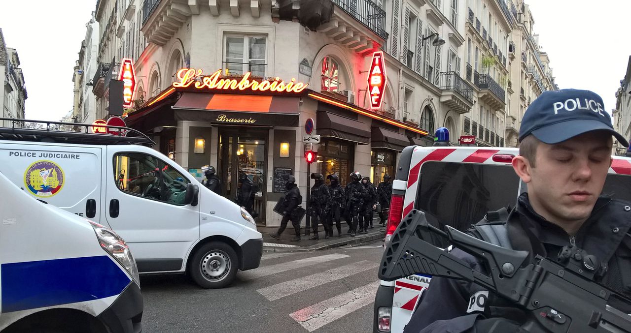 Archieffoto van speciale afdeling van de Franse politie die werd ingezet na de aanval op het Louvre op 3 februari 2017.