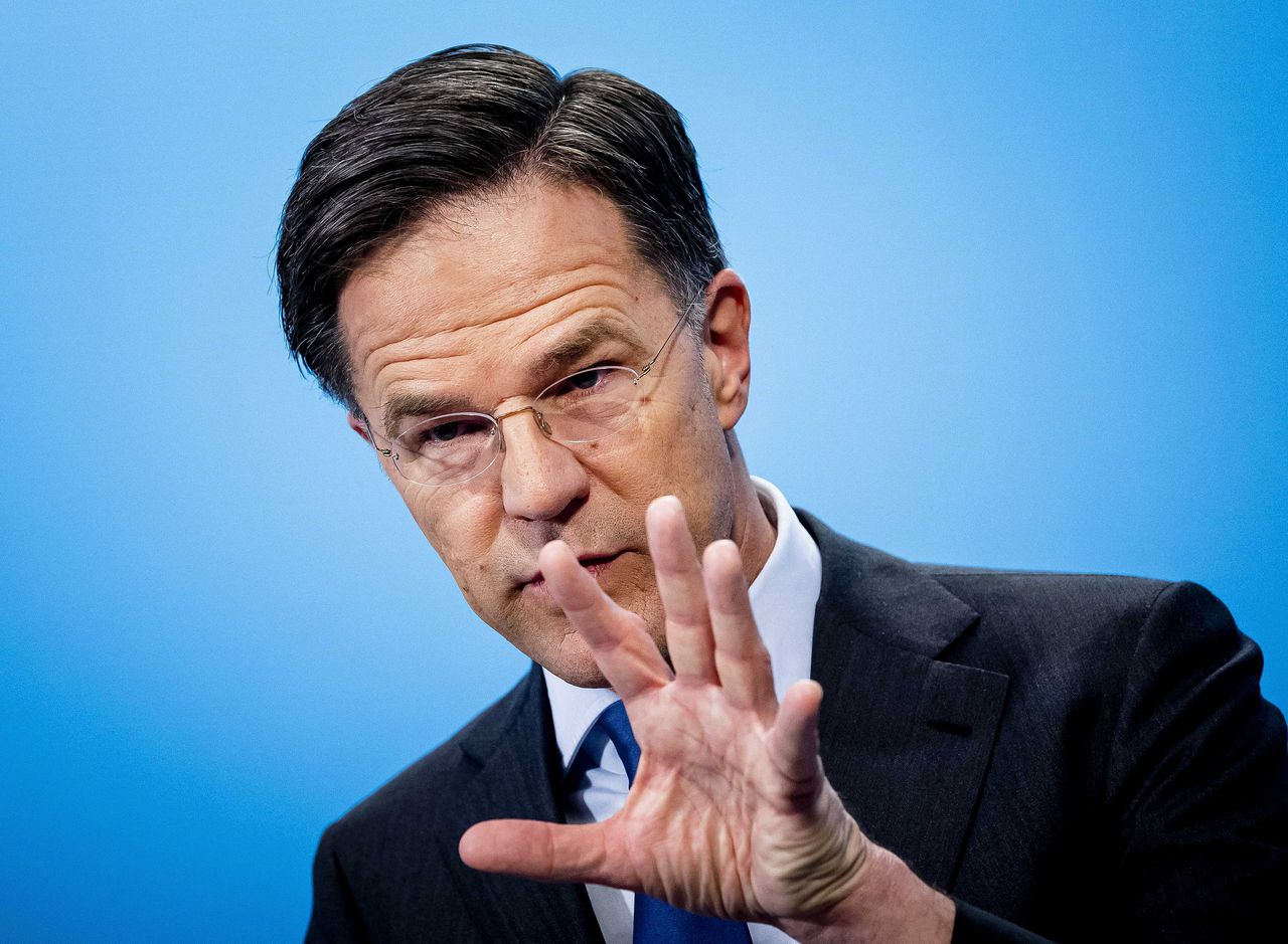 Minister-president Mark Rutte na afloop van de wekelijkse ministerraad.