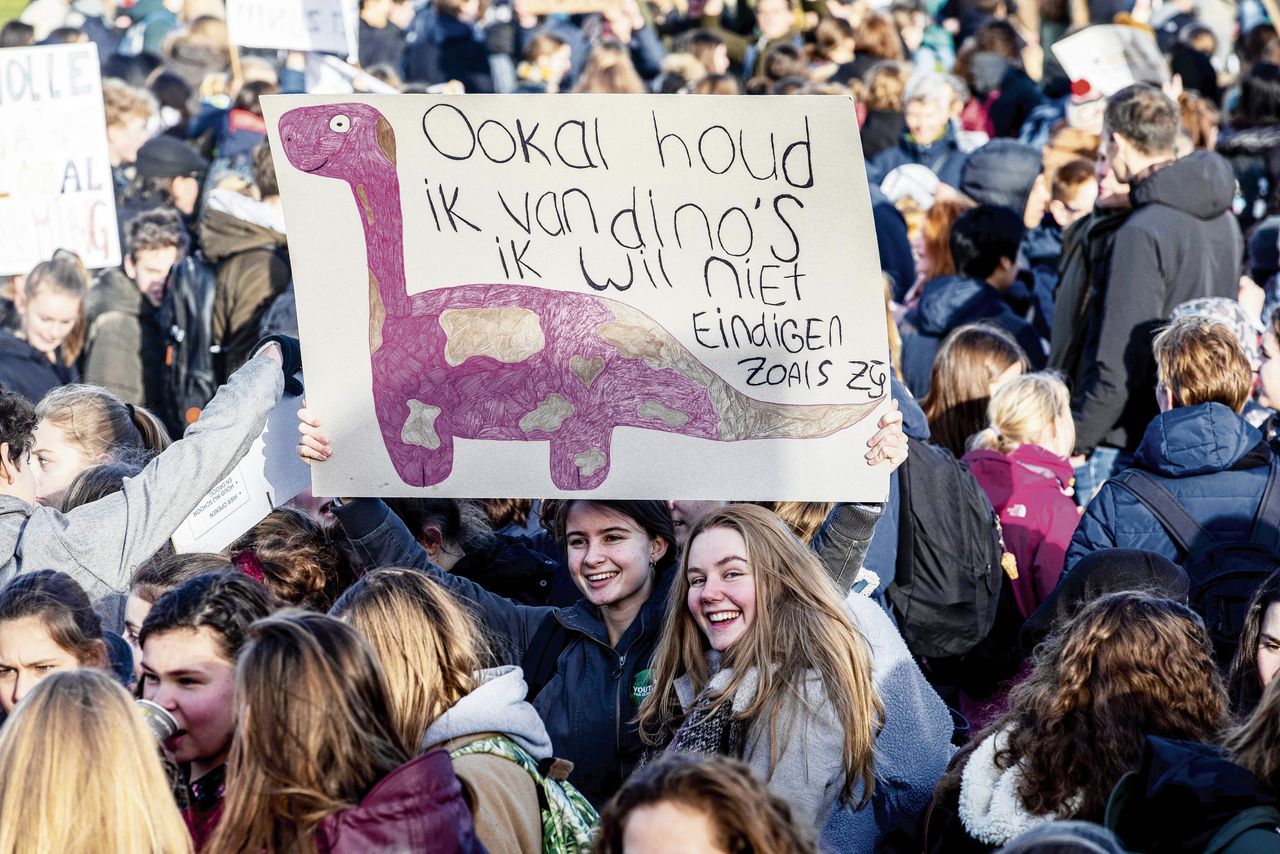 Klimaatspijbelaars kwamen vorige maand voor een mars naar Den Haag.