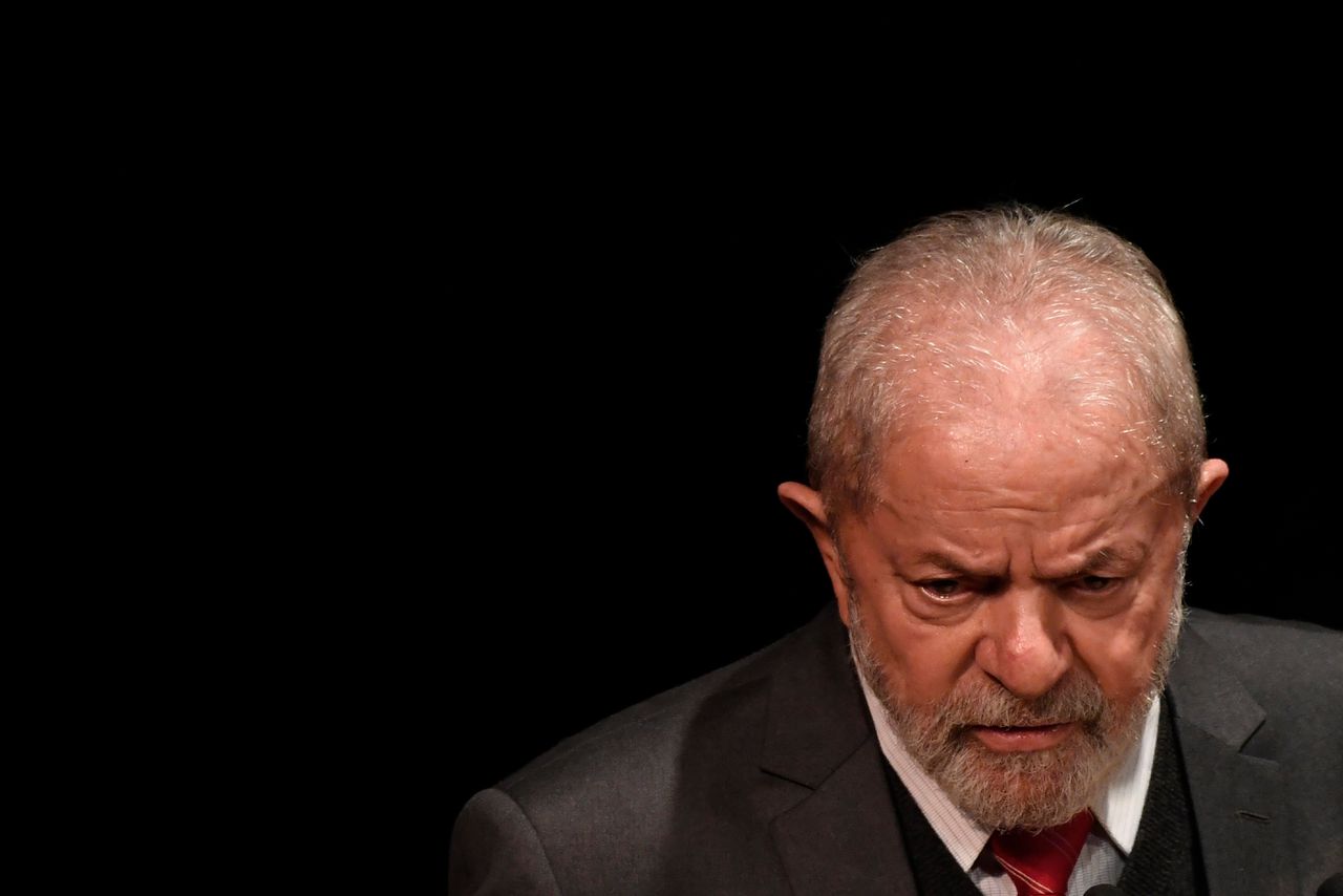 Oud-president Luis Lula da Silva tijdens een speech in Parijs in maart van dit jaar.