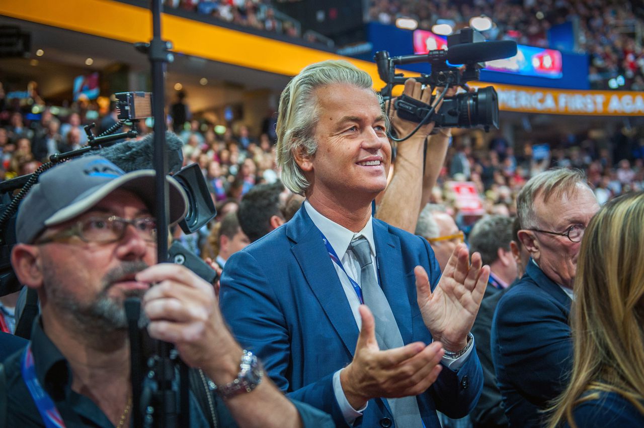 Geert Wilders in juli op de Republikeinse Conventie in Cleveland.