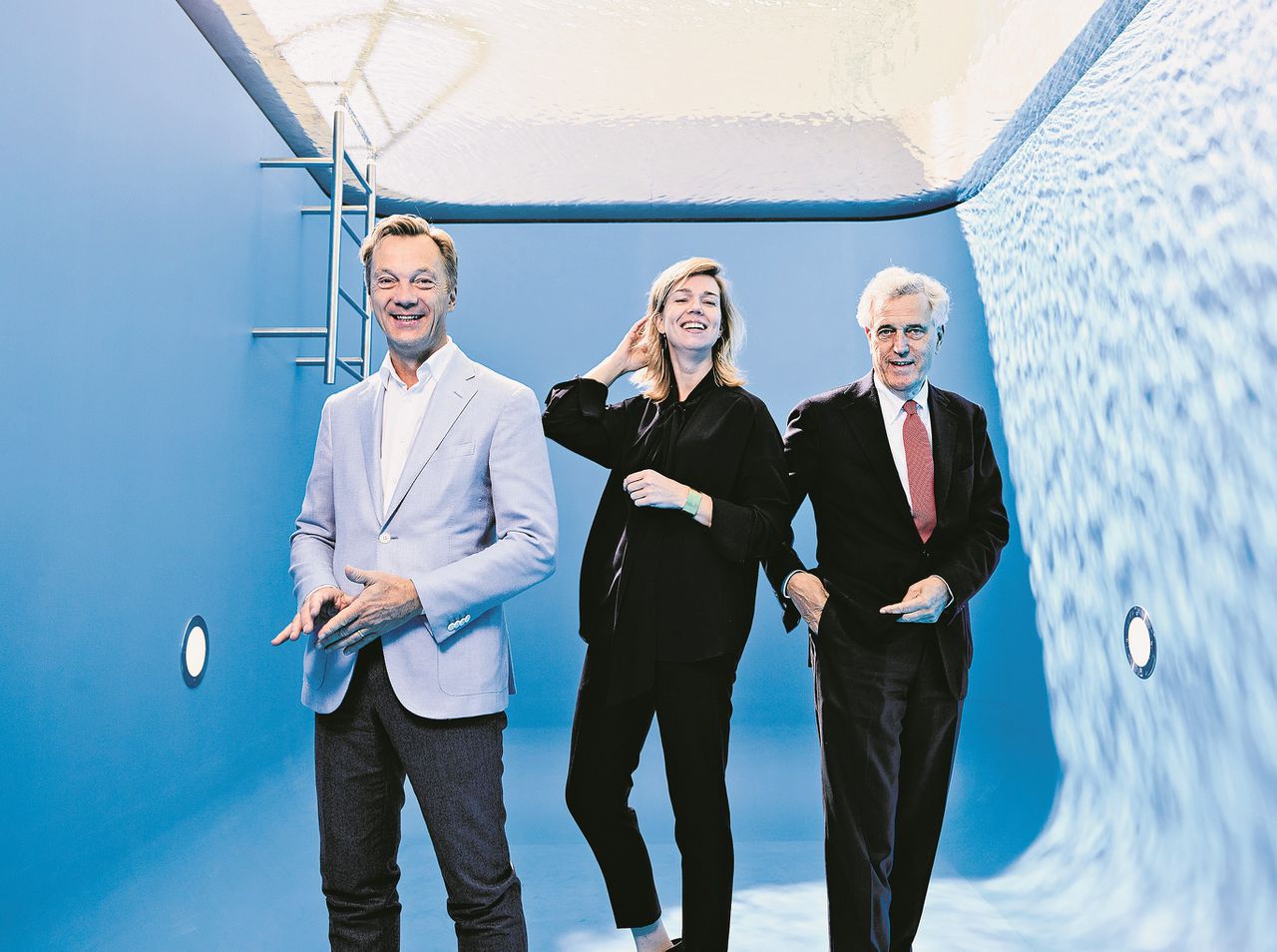 Wim Pijbes, Suzanne Swarts en Joop van Caldenborgh, in het werk van Leandro Erlich