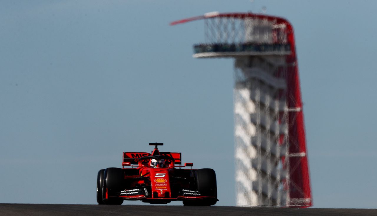 De Ferrari van Sebastian Vettel in 2019.