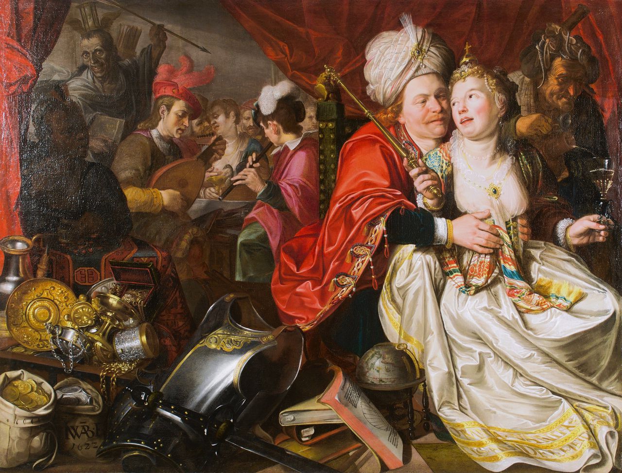 Een van de uit het Westfries Museum gestolen schilderijen na restauratie. Jacob Waben, Vrouw Wereld, 1622.