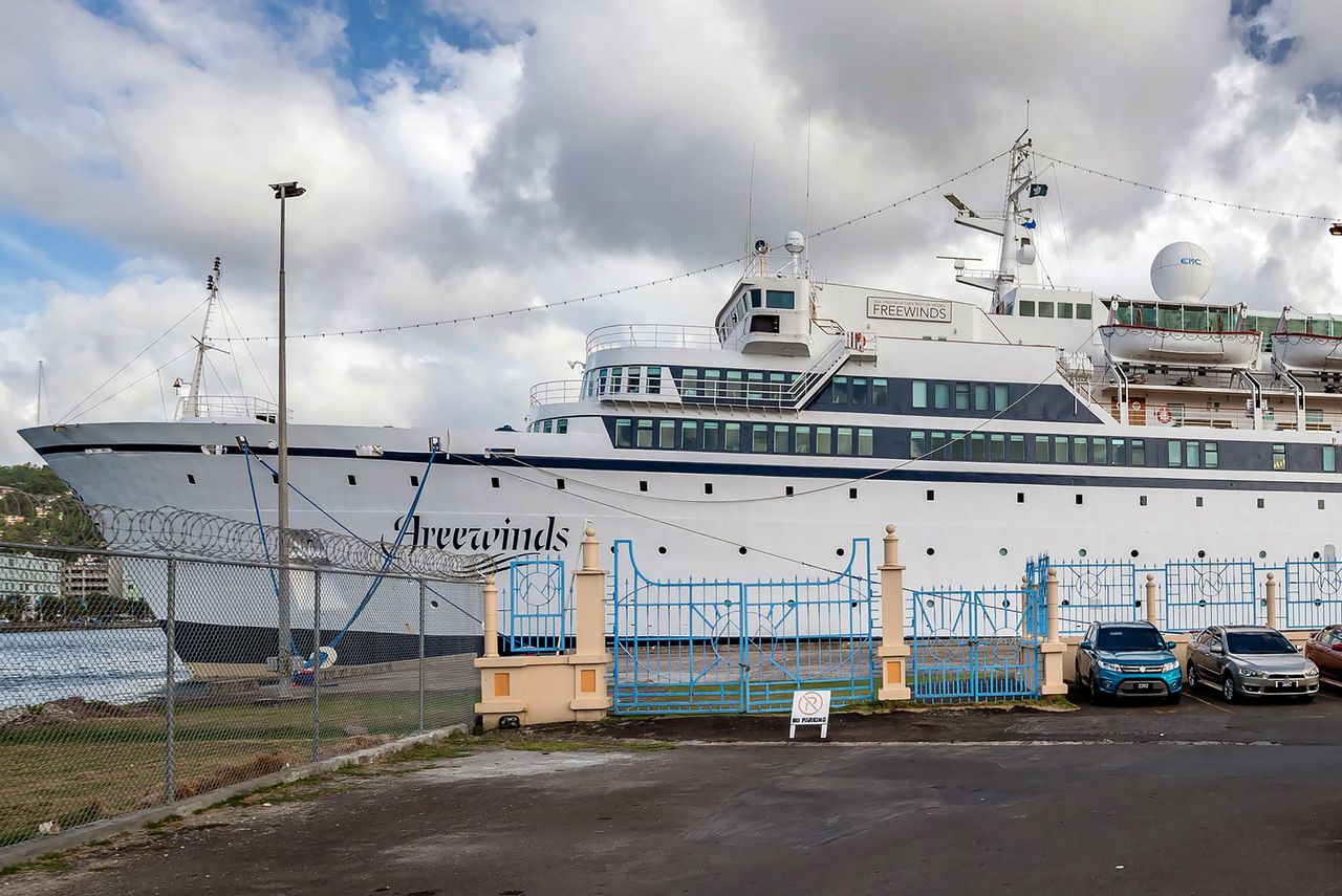 Het cruiseschip dient als "religieus toevluchtsoord". Deze foto is gemaakt op St. Lucia.