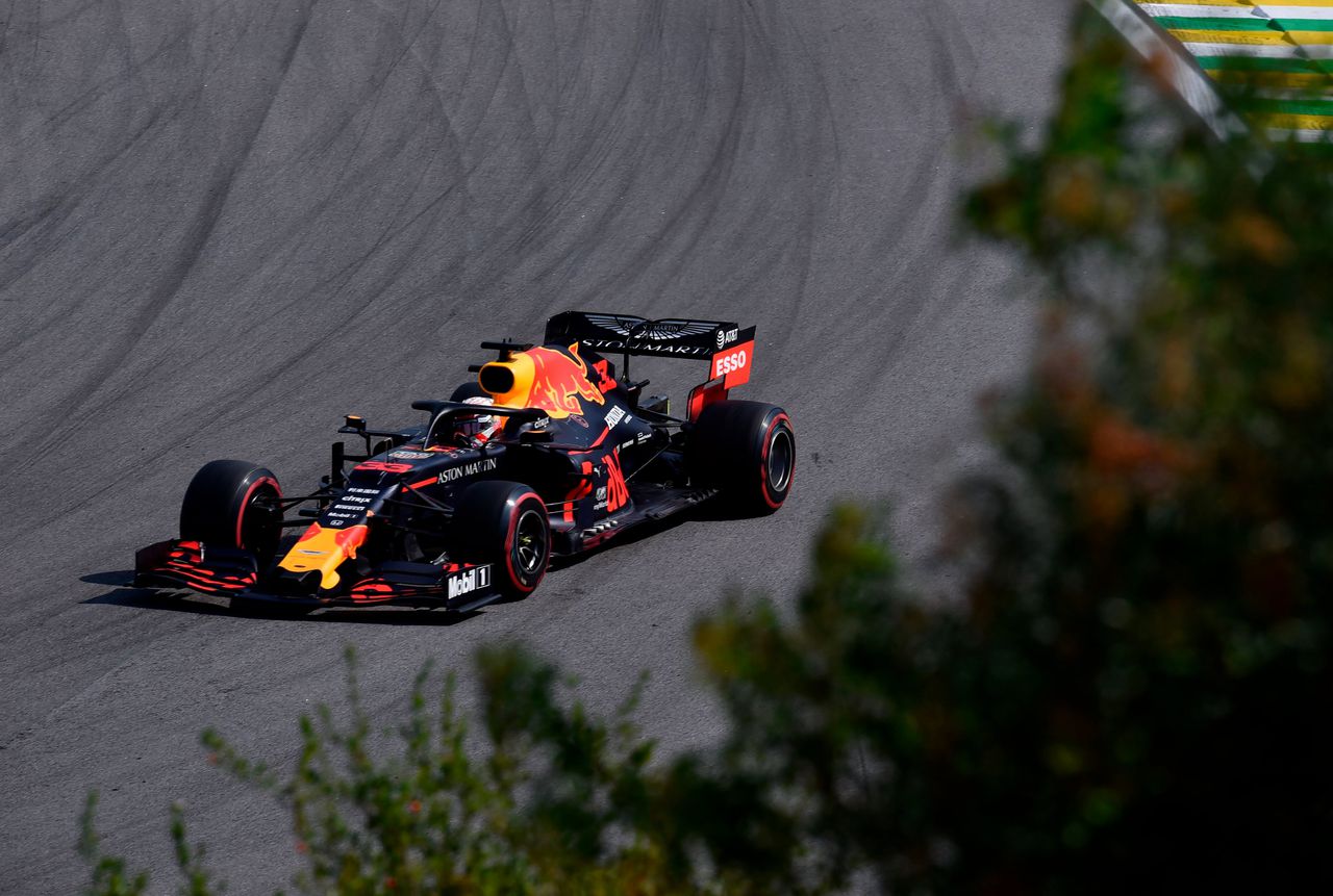 Max Verstappen tijdens de Grand Prix van Brazilië.