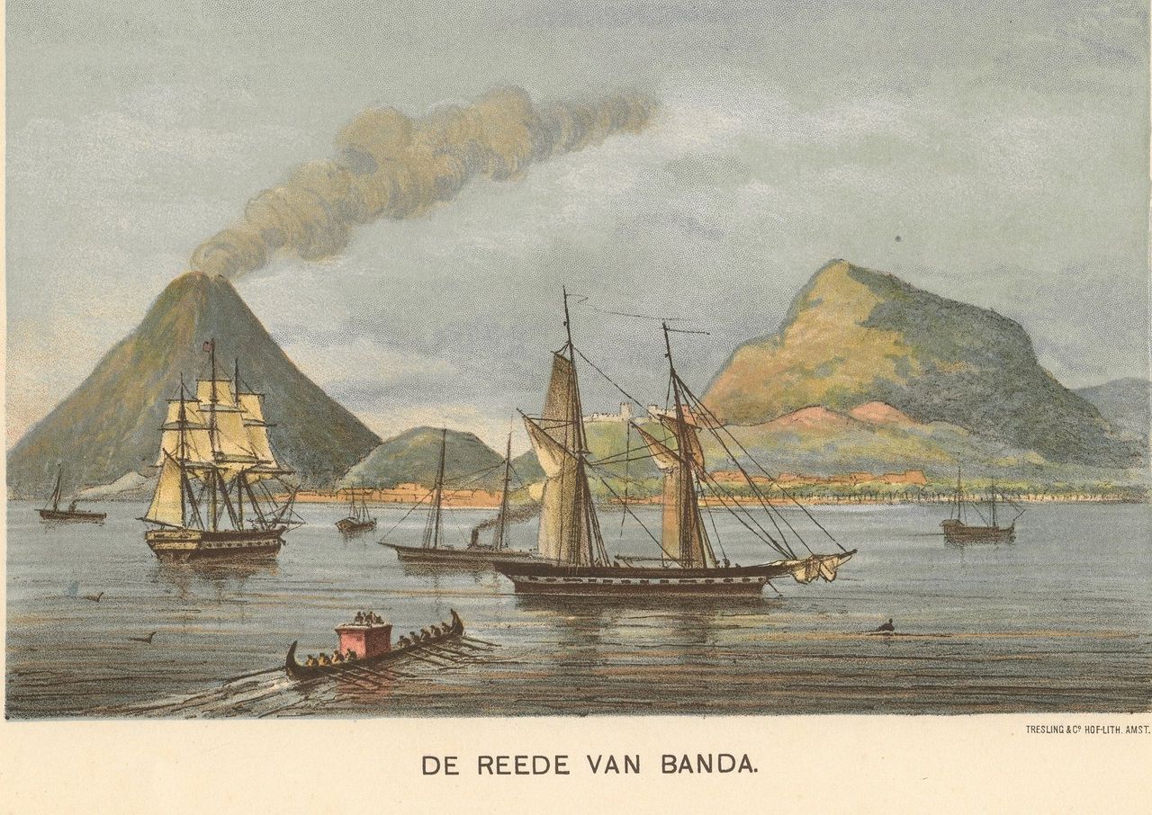 Een 19de-eeuwse ansichtkaart uit Banda.