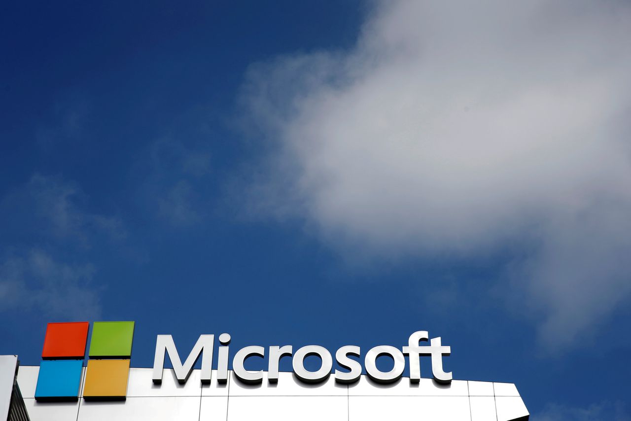 Een logo van Microsoft in Californië.