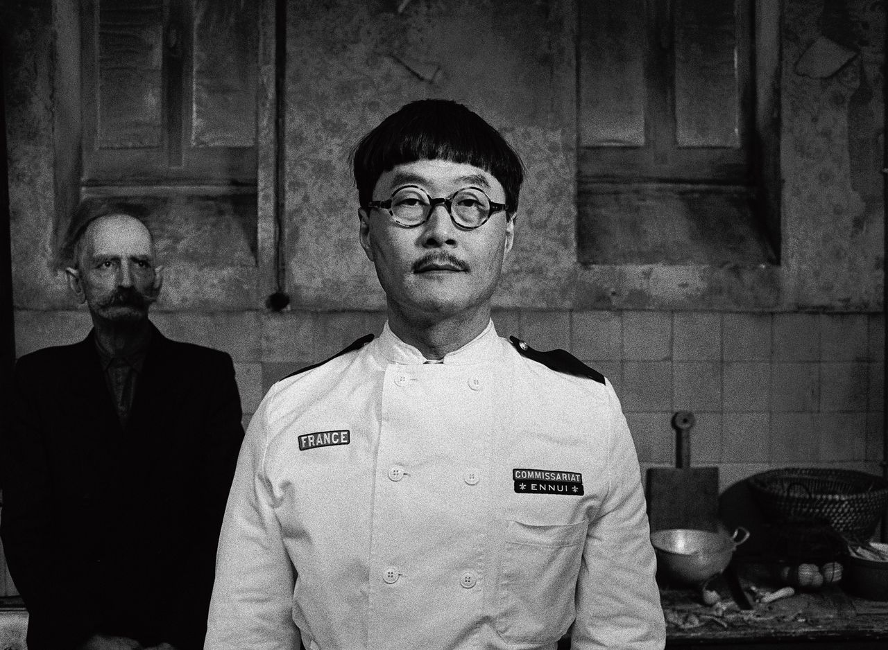 Acteur Stephen Park als chef-kok Nescaffier in The French Dispatch.