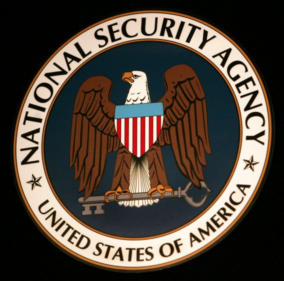 Het logo van de National Security Agency, gefotografeerd in 2006.