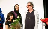Iraanse filmregisseur Dariush Mehrjui, zijn vrouw Vahideh Mohammadifar en hun dochter Mona in Teheran, Iran, in 2013. 