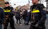 The police dispose of demonstrators in Uden.