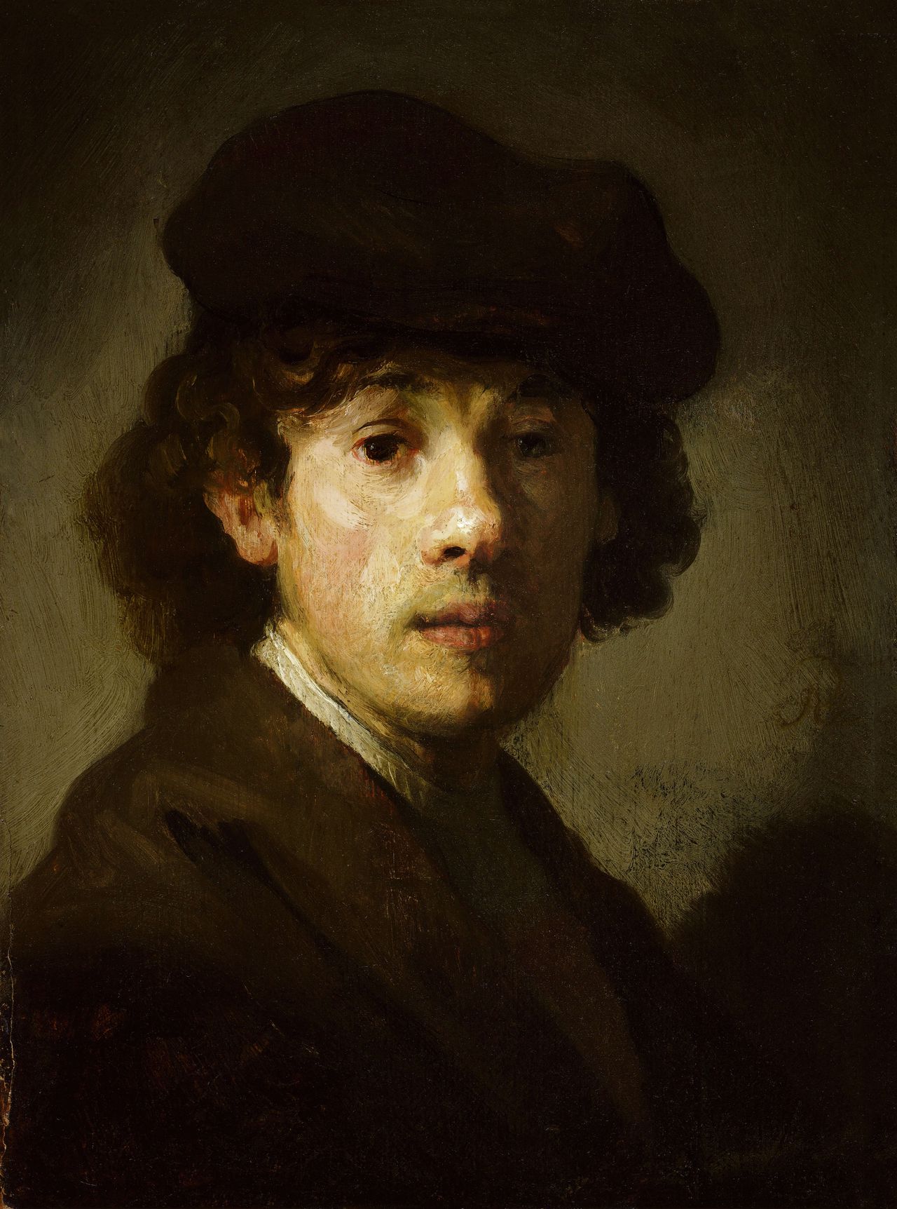 Zelfportret uit ca. 1630. Aanvankelijk afgeschreven, nu na gebruik nieuwe technieken weer toegeschreven aan Rembrandt