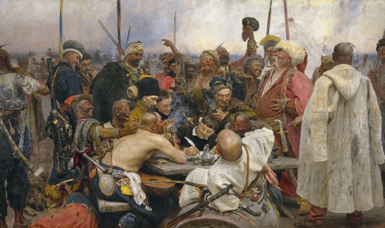Oekraïeners willen de vrije kozak op Repins schilderij zijn: ‘Kus onze reet’ 