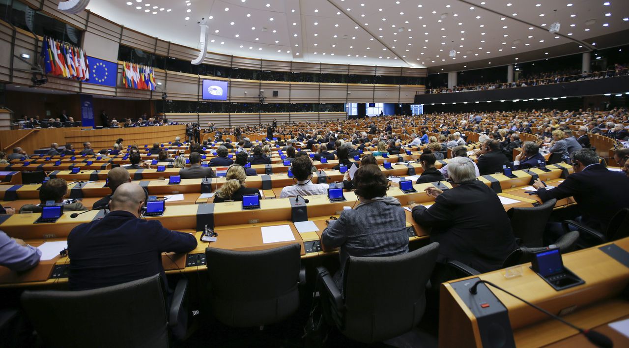 Een plenaire sessie van het Europees Parlement in Brussel.