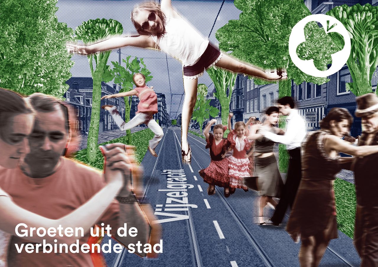 Een van de ansichtkaarten over het programma van de Partij voor de Dieren, die Heren 5 maakte samen met grafisch ontwerpers Yvonne Kroese en Bregt Balk.