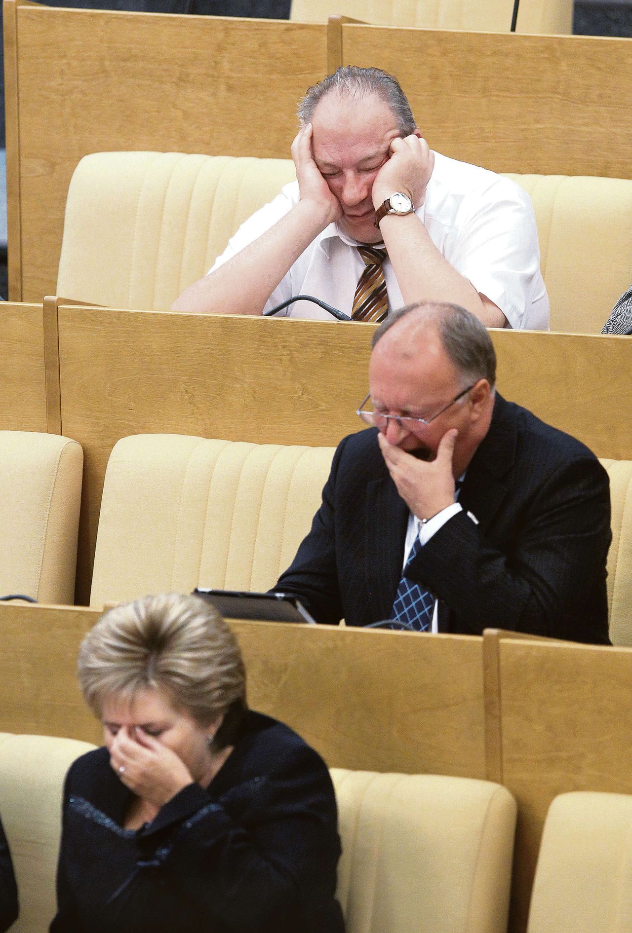 Het Russische parlement vergadert.