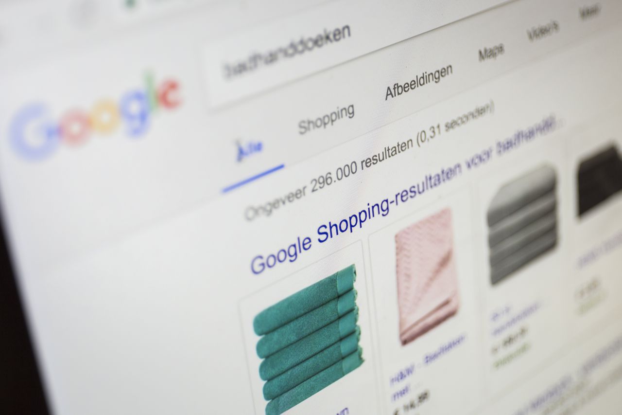 Resultaten van de prijsvergelijker Google Shopping.