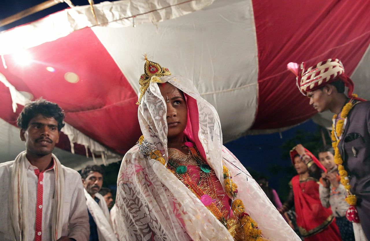 Een bruid in Noord-India in 2016.
