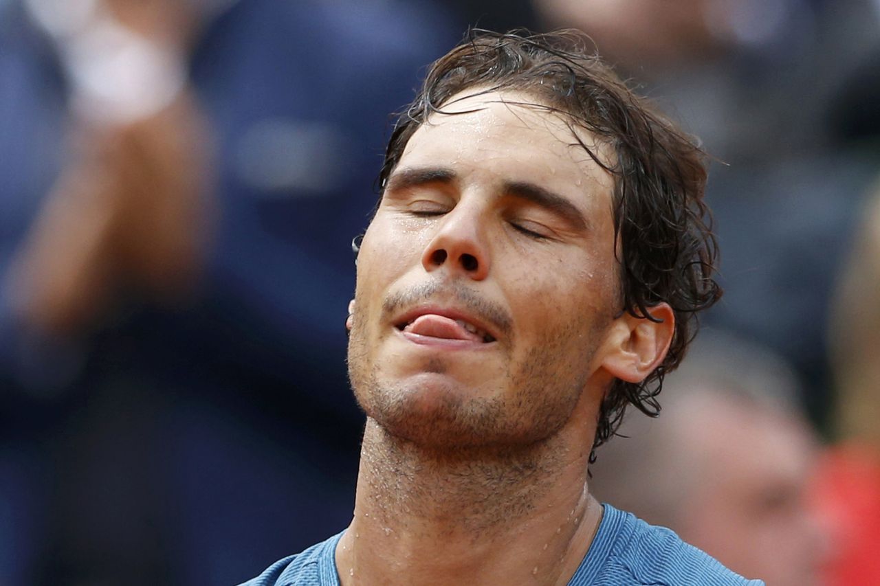 Rafael Nadal tijdens Roland Garros.