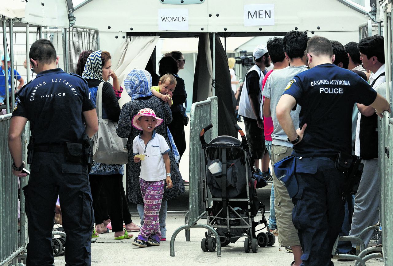 Een registratiepunt voor asielzoeker in Griekenland op archiefbeeld uit 2016.