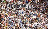 Oppositiebetoging, woensdag in Caracas.