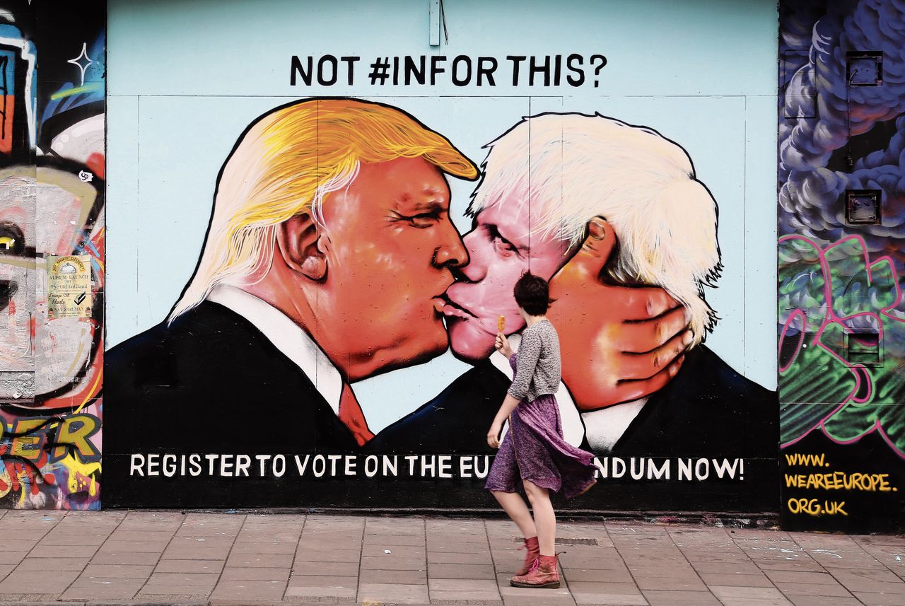 Een muurschildering in Bristol die gemaakt werd in opdracht van een actiegroep die wil dat het VK in de EU blijft.