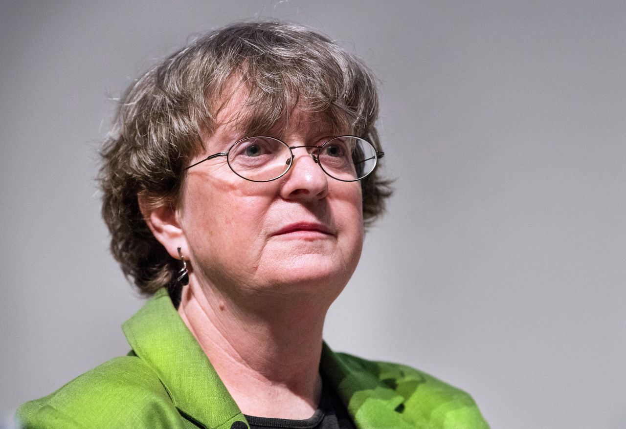 Adrienne Cullen tijdens haar eigen lezing voorjaar 2018 in het UMC Utrecht.