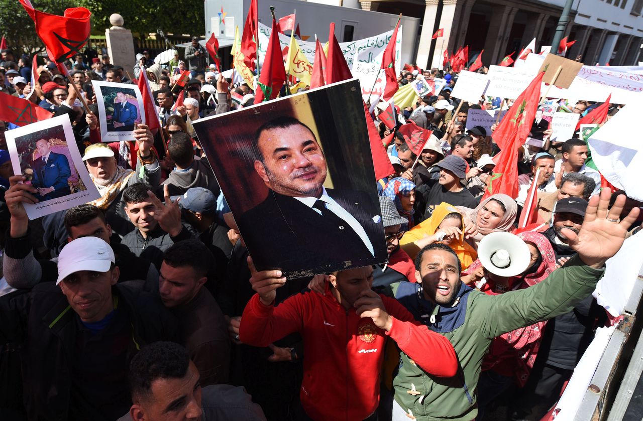 Demonstranten in Rabat.