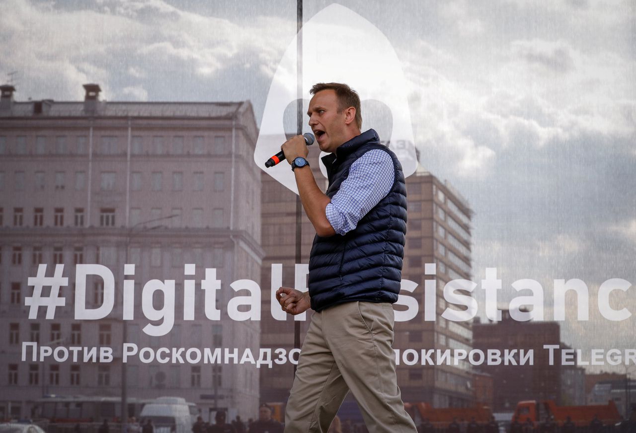 Russische oppositieleider Navalny opgepakt bij demonstratie 