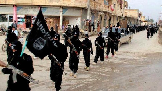 Een ongedateerde foto van ISIS-strijders.