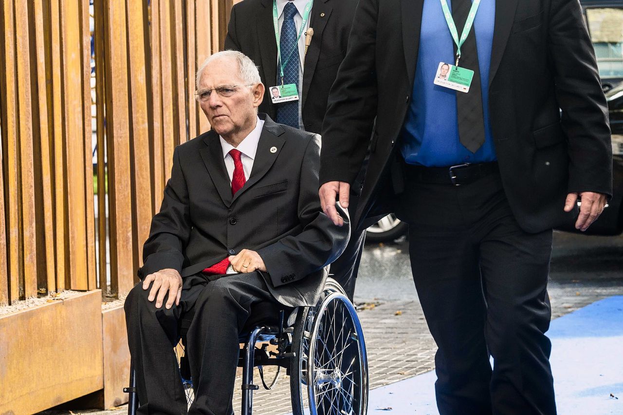 Schäuble tijdens een informele bijeenkomst van de Eurogroep in Estland.
