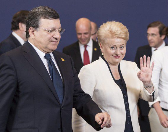 Commissievoorzitter Jose Manuel Barroso en de Litouwse president Dalia Grybauskaite vorige maand in Brussel.