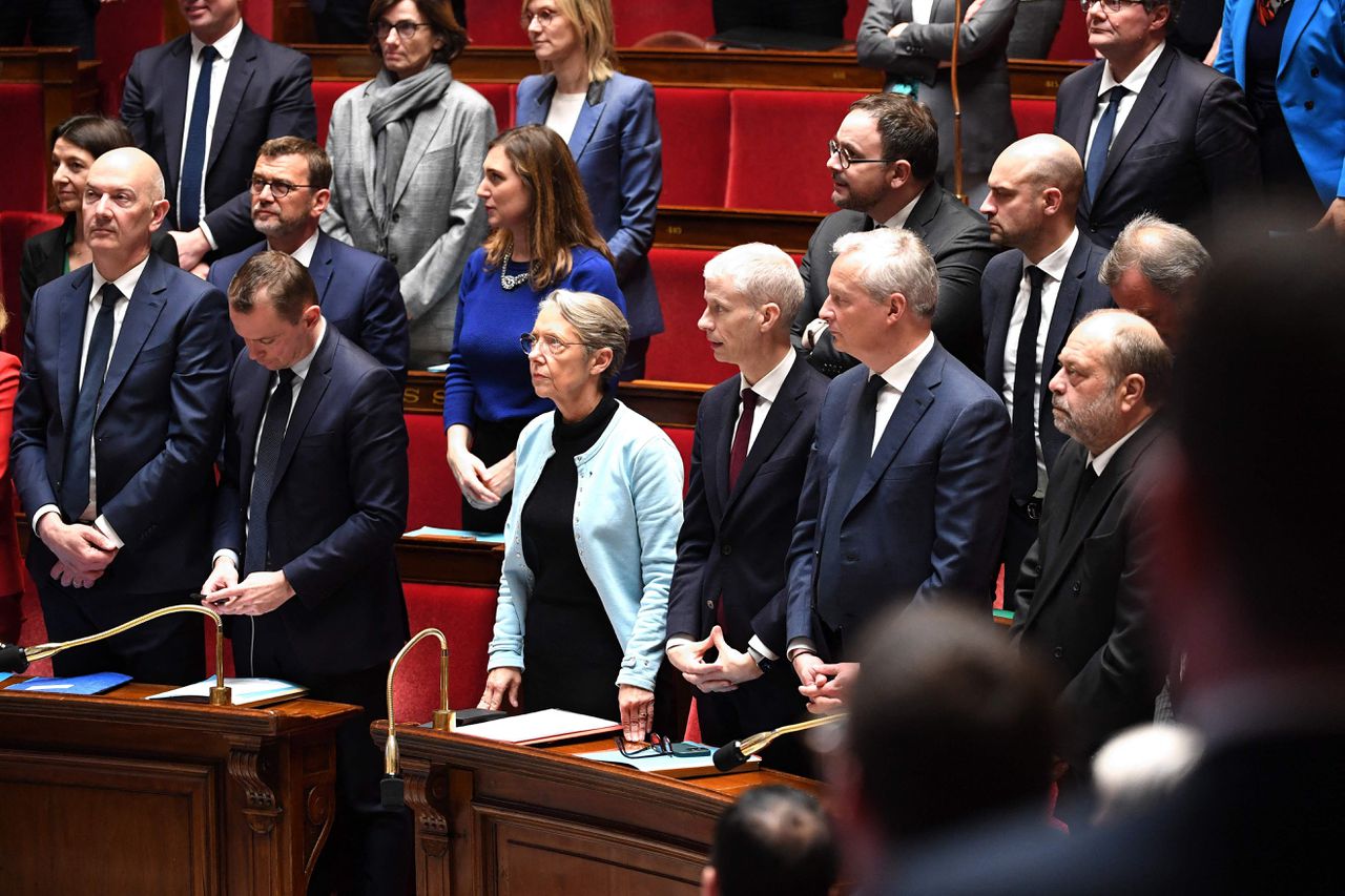 Franse regering overleeft krap moties van wantrouwen 